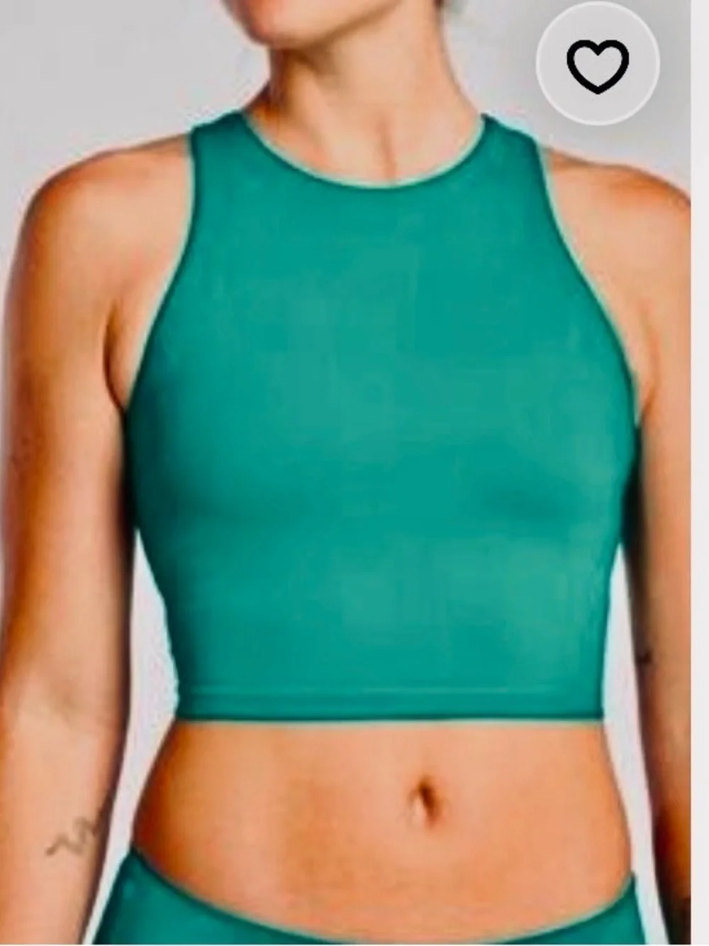 * New Athleta A - C Conscious Crop Bikini Top High Neck Aruba Teal SZ Medium *